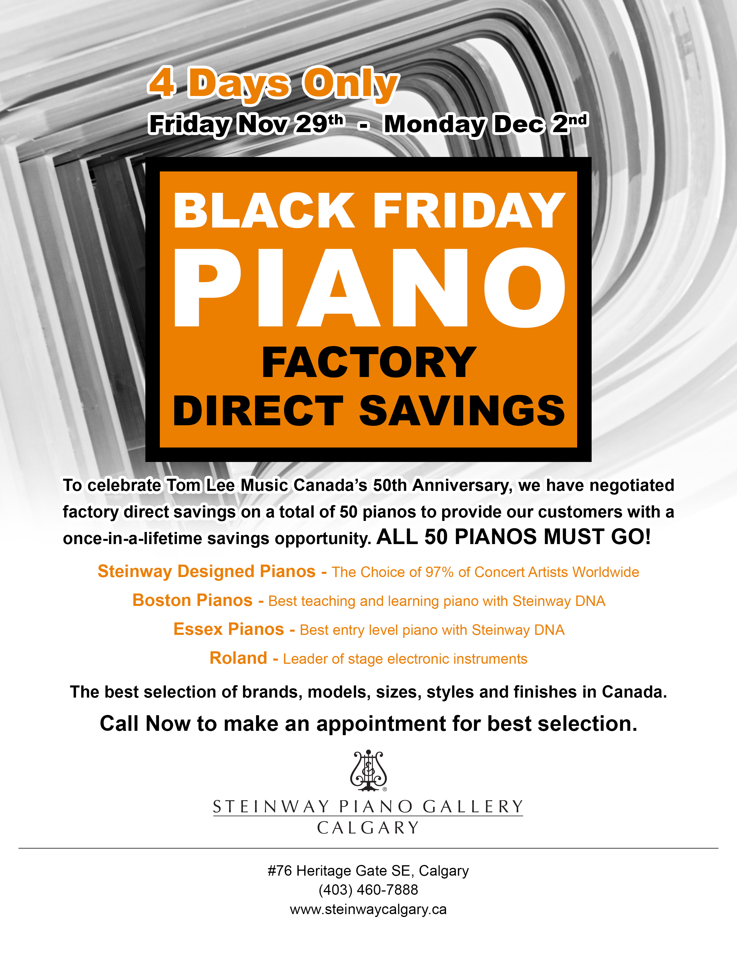 Black Friday Piano Factory Direct Savings Steinway & Sons